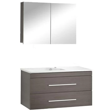 Style Badmeubelset Rechts Eiken Zwart 100 Cm