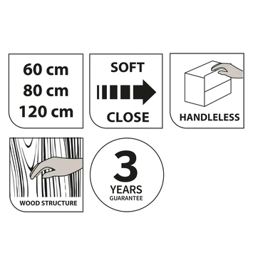 Tiger Reverse Meubelset 2x60 Cm Met 4 Lades Chalet Eik / Mat Zwart Inclusief 2 Quadro Wastafels Mat Zwart - Afbeelding 7