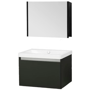 Stripe Badmeubelset Hoogglans Zwart 60 Cm