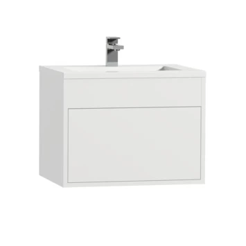 Tiger Helsinki Badkamermeubel 60 Cm Hoogglans Wit Met Wastafel Polybeton Wit