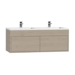 Tiger Helsinki Badkamermeubel 120 Cm Naturel Eiken Met Wastafel Polybeton Hoogglans Wit