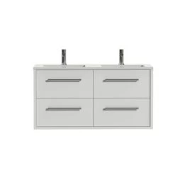 Tiger Boston Badkamermeubel 120cm Hoogglans Wit Met Dubbele Witte Wastafel