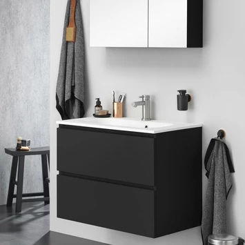 Tiger Badkamermeubel Karlo 60 Cm Mat Zwart Met Witte Wastafel - Afbeelding 7