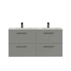 Tiger Badkamermeubel Studio 120cm Matgrijs/mat Wit Met Ronde Greep