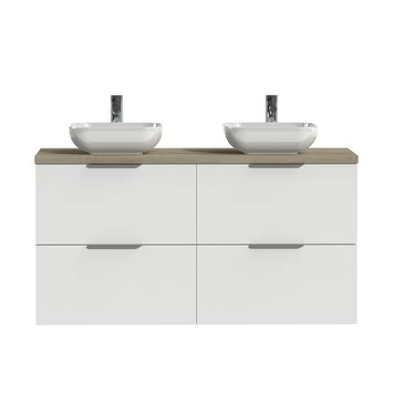 Tiger Badkamermeubel Studio 120cm Hoogglans Wit/witte Waskom Met Profielgrepen