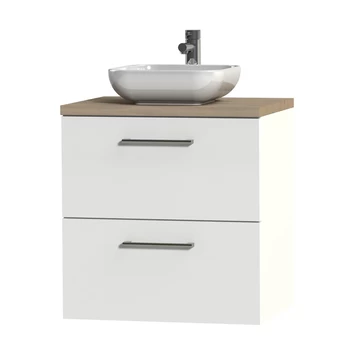 Tiger Badkamermeubel Studio 60cm Hoogglans Wit/witte Waskom Met Ronde Greep - Afbeelding 3