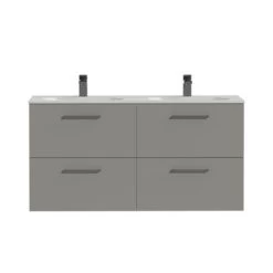 Tiger Badkamermeubel Studio 120cm Matgrijs/mat Wit Met Vierkante Greep