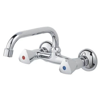 OK Keukenkraan 2-knops Bovenuitloop Chroom 15 Cm