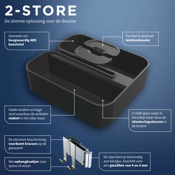 Tiger Douchemand Voor Douchewand 2-store Zwart - Afbeelding 8