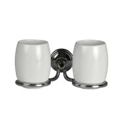 Haceka Dubbele Bekerhouder Allure Met Bekers Chroom