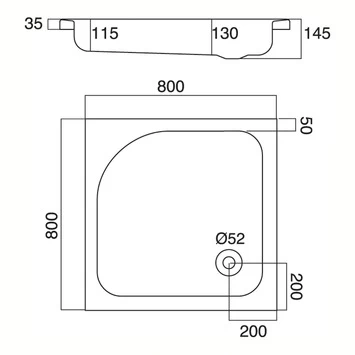 Sealskin Douchebak Optimo Vierkant Inbouw 80x80x14 Cm - Afbeelding 2