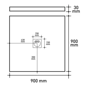 Van Marcke Krypton Douchebak In Polybeton Steenimitatie Graniet 90x90 - Afbeelding 2