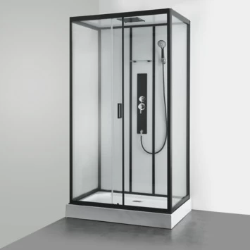 Allibert Douchecabine Uyuni Hoekmodel 80x120cm Zwart