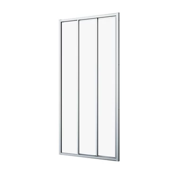 Sealskin Hooked Driedelige Schuifdeur 80x200 Cm, 6 Mm Helder Veiligheidsglas Met Antikalklaag Zilver Hoogglans - Afbeelding 2