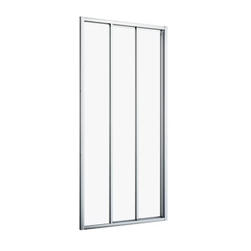 Sealskin Hooked Driedelige Schuifdeur 80x200 Cm, 6 Mm Helder Veiligheidsglas Met Antikalklaag Zilver Hoogglans - Afbeelding 4