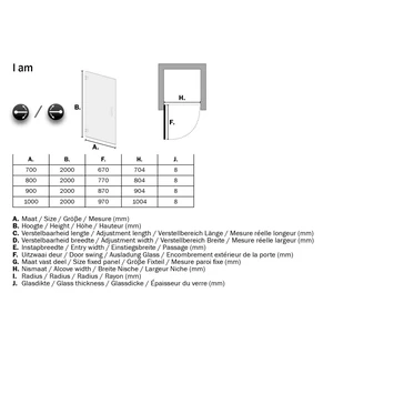 Sealskin Pendeldeur Voor Nis I AM 80x200 Cm RVS - Afbeelding 5