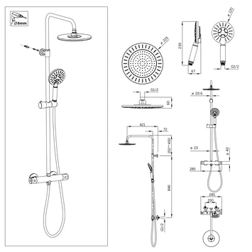 Tiger Regendoucheset Akcent Met Kraan Chroom Wit - Afbeelding 6