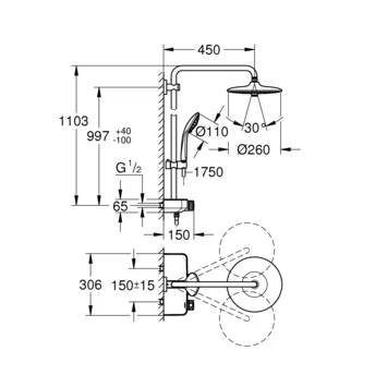 Grohe Regendouche Euphoria Smartcontrol 260 Met Thermostatische Douchekraan - Afbeelding 2