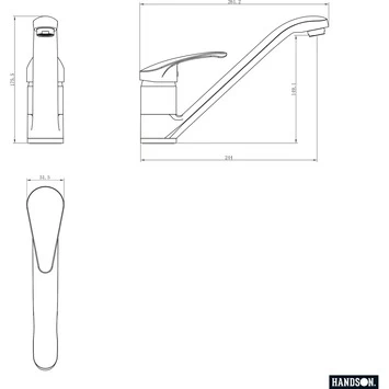Handson Keukenkraan Diane Met Hendel Chroom - Afbeelding 2