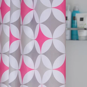 Sealskin Douchegordijn Diamonds 180x200 Cm Roze - Afbeelding 4