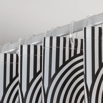 Sealskin Douchegordijn Brave 180x200cm Zwart/wit - Afbeelding 3