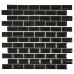 Mozaïektegel Mini Metro Zwart 32,2x29,8 Cm 4 Stuks