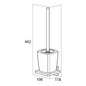 Tiger Toiletborstelhouder Zenna Hangend Chroom/Wengé - Afbeelding 4