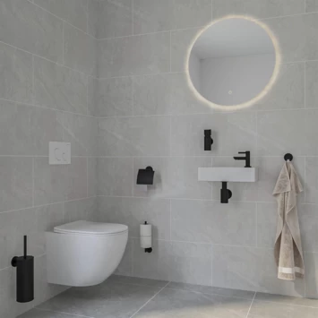 Marho Toiletrolhouder Luxor Met Klep Zwart - Afbeelding 3