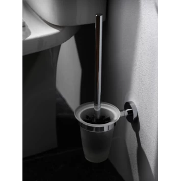 Haceka Toiletborstelhouder Kosmos Tec Hangend Chroom Met Matglazen Pot - Afbeelding 2