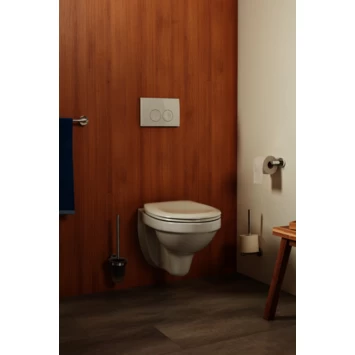 Haceka Toiletborstelhouder Kosmos Tec Hangend Chroom Met Matglazen Pot - Afbeelding 4