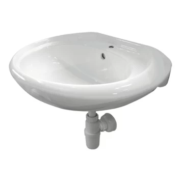 Isifix Wastafel Ecos Rond Wit Keramiek 60x52x32 Cm