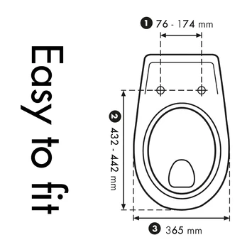 Cedo Mojave Beach Wc Bril Zwart Softclose Duroplast - Afbeelding 4